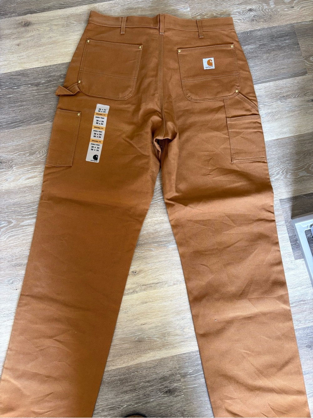 Carhartt Tan Canvas Work Pants with Signature Patch - Picture 2 of 4